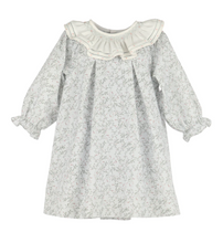 Load image into Gallery viewer, LULI &amp; ME BABY &amp; GIRL WILLOW FLORAL SMOCK RUFFLE COLLAR DRESS | BLUE