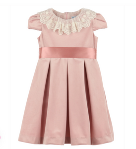 LULI & ME DELUXE VELVET DRESS IN ROSE