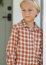 Load image into Gallery viewer, RYLEE + CRU COLLARED LONG SLEEVE SHIRT | RED PLAID