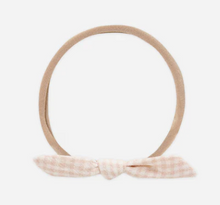 Load image into Gallery viewer, RYLEE CRU LITTLE KNOT BEIGE HEADBAND | PETAL GINGHAM