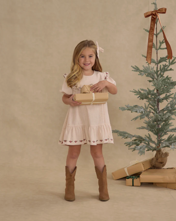RYLEE + CRU CORDELIA DRESS IN PETAL GINGHAM