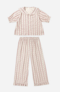 RYLEE + CRU RUFFLE PAJAMAS SET || CANDY CANE STRIPE
