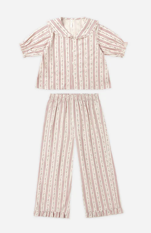 RYLEE + CRU RUFFLE PAJAMAS SET || CANDY CANE STRIPE