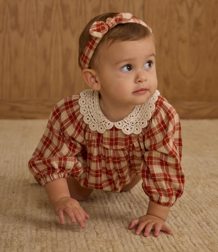 RYLEE + CRU BABY BOW HEADBAND | RED PLAID