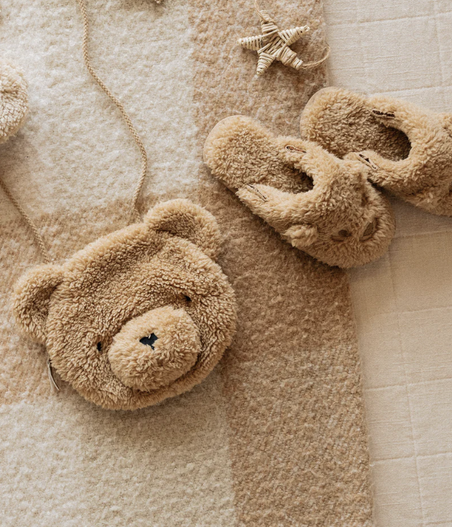 RYLEE + CRU TEDDY BEAR PURSE || GOLD