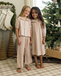 RYLEE + CRU RUFFLE PAJAMAS SET || CANDY CANE STRIPE