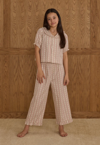 RYLEE + CRU TEEN RUFFLE PAJAMAS || CANDY CANE STRIPE