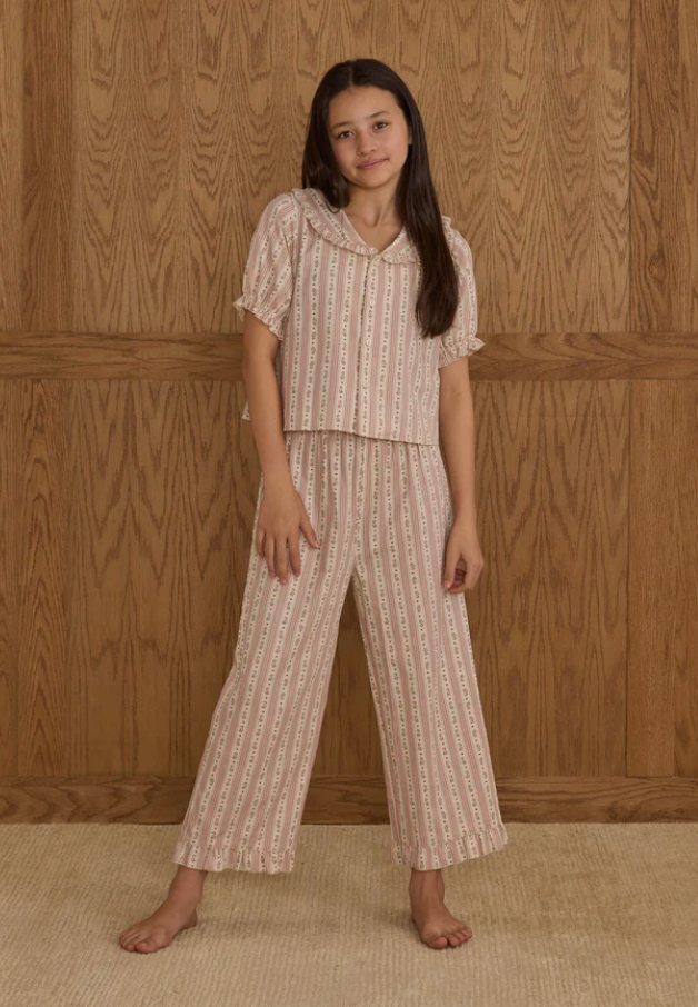 RYLEE + CRU TEEN RUFFLE PAJAMAS || CANDY CANE STRIPE