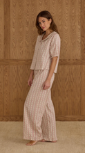Load image into Gallery viewer, RYLEE + CRU WOMEN RUFFLE PAJAMAS SET || CANDY CANE STRIPE
