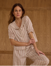 Load image into Gallery viewer, RYLEE + CRU WOMEN RUFFLE PAJAMAS SET || CANDY CANE STRIPE