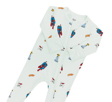 Load image into Gallery viewer, KYTE BABY ZIPPERED FOOTIE IN SUPERMAN