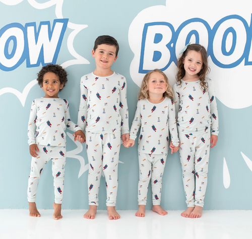 KYTE BABY LONG SLEEVE PAJAMAS IN SUPERMAN