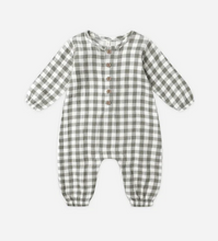 Load image into Gallery viewer, QUINCY MAE || WOVEN JUMPSUIT || FOREST CHECK