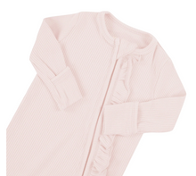 Load image into Gallery viewer, KYTE BABY RIBBED RUFFLE ZIPPER FOTTIE IN BLUSH
