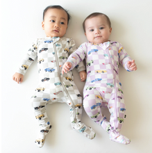 Load image into Gallery viewer, KYTE BABY ZIPPERED FOOTIE IN SPARKLES AND SPEED
