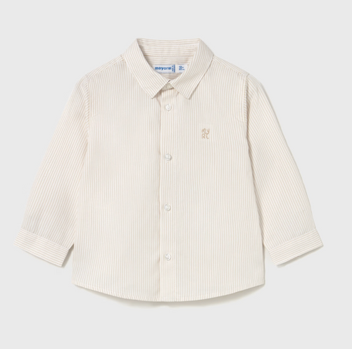 MAYORAL BABY AND BOY STRIPED SHIRT LATTE