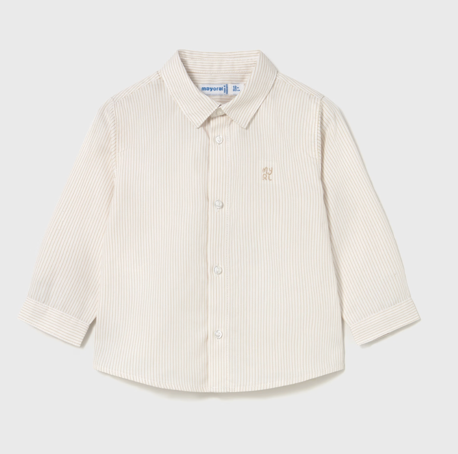 MAYORAL BABY AND BOY STRIPED SHIRT LATTE