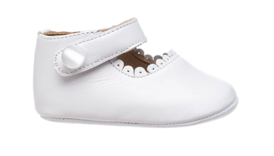 ELEPHANTITO BABY MARY JANE SHOES IN WHITE