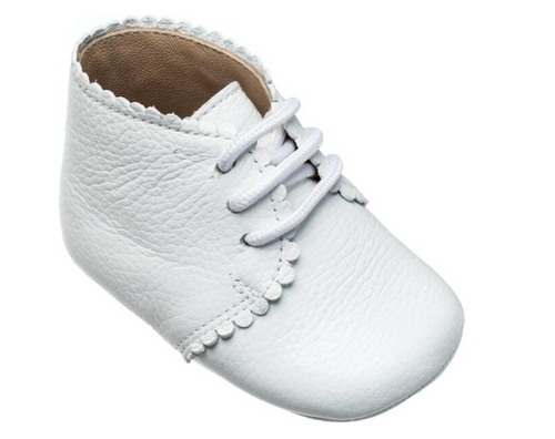 ELEPHANTITO BABY LEATHER SCALLOPED BOOTIE
