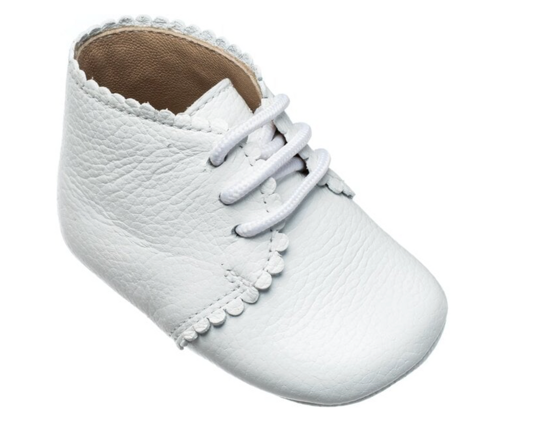 ELEPHANTITO BABY LEATHER SCALLOPED BOOTIE