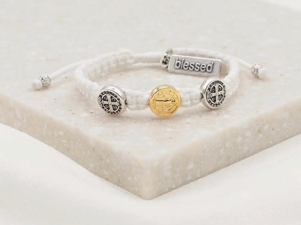 FIRST HOLY COMMUNION BRACELET | MY SAINT MY HERO | WHITE