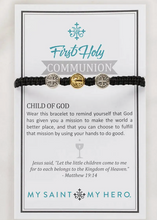 Load image into Gallery viewer, FIRST HOLY COMMUNION BRACELET | MY SAINT MY HERO | WHITE