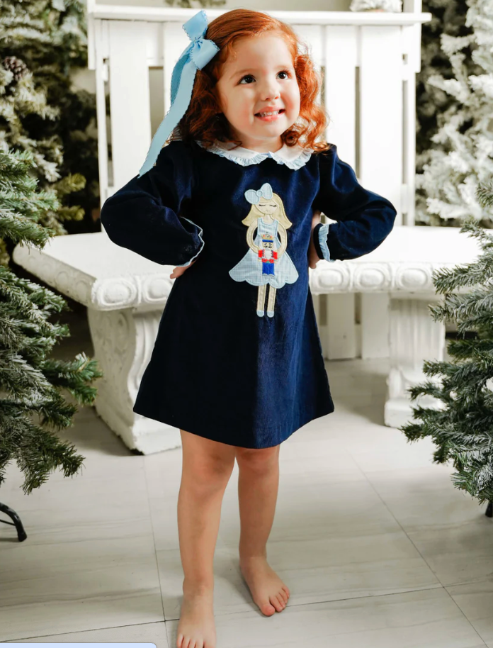 Zuccini Nutcracker Louisa Dress | Navy Blue Corduroy on Sale Zuccini Nutcracker Louisa Dress | Navy Blue Corduroy on Sale