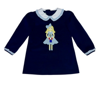 Load image into Gallery viewer, ZUCCINI NUTCRACKER LOUISA DRESS | NAVY BLUE CORDUROY