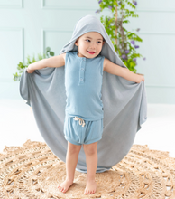 Load image into Gallery viewer, KYTE BABY HOODED TOWEL IN FOG