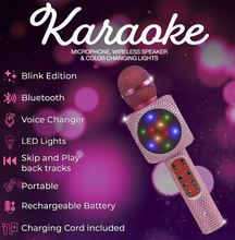 Load image into Gallery viewer, PINK BLING KARAOKE MICROPHONE &amp; BLUETOOTH SPEAKER