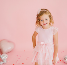 Load image into Gallery viewer, FLOCKED HEART VALENTINE'S DAY TIERED SS TUTU DRESS