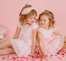 Load image into Gallery viewer, FLOCKED HEART VALENTINE'S DAY TIERED SS TUTU DRESS