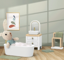 Load image into Gallery viewer, DOLL HOUSE BATHROOM SET                                  3 Y +