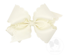 Load image into Gallery viewer, WEE ONES SMALL KING EYELET HAIRBOW | SIDE SHOW ROSE AND MORE COLORS