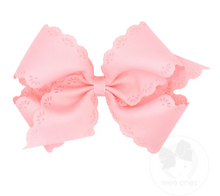 Load image into Gallery viewer, WEE ONES SMALL KING EYELET HAIRBOW | SIDE SHOW ROSE AND MORE COLORS