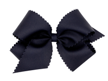 Load image into Gallery viewer, WEE ONES KING GROSSGRAIN HAIRBOW SCALLOP EDGE PALE PINK | MORE COLORS