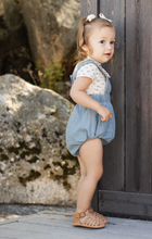 Load image into Gallery viewer, RYLEE + CRU DENIM ROMPER                           WASHED BLUE