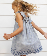 Load image into Gallery viewer, RYLEE + CRU LENNON DRESS MARINE GINGHAM