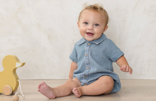 Load image into Gallery viewer, QUINCY MAE MATTEO ROMPER || CHAMBRAY