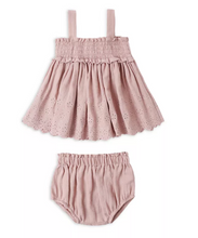 Load image into Gallery viewer, MAE SMOCKED TOP &amp; BLOOMER SET MAUVE || QUINCY MAE