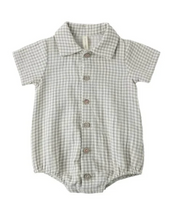 Load image into Gallery viewer, QUINCY MAE MATTEO ROMPER SAGE GINGHAM