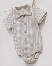 Load image into Gallery viewer, QUINCY MAE MATTEO ROMPER SAGE GINGHAM
