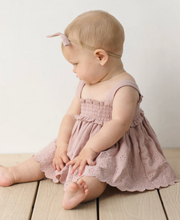 Load image into Gallery viewer, MAE SMOCKED TOP &amp; BLOOMER SET MAUVE || QUINCY MAE