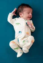 Load image into Gallery viewer, KYTE BABY ZIPPERED FOOTIE IN ECRU ROAR