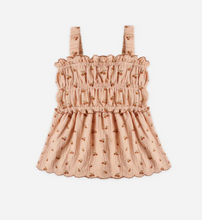 Load image into Gallery viewer, RYLEE + CRU SMOCKED TANK CHERRY EMBROIDERY