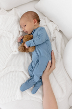 Load image into Gallery viewer, KYTE BABY | ZIPPERED FOOTIE IN SLATE