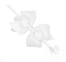 Load image into Gallery viewer, WEE ONES SMALL GROSGRAIN EYELET BABY HEADBAND LIGHT PINK/MORE COLORS
