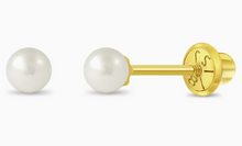 Load image into Gallery viewer, IN SEASON JEWELRY 18k Gold Classic Freshwater Pearl 3-6mm Baby and older girls Earring
