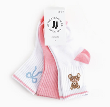 Load image into Gallery viewer, CREW SOCKS 3 PK | TEDDY BOW