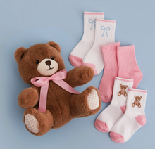 Load image into Gallery viewer, CREW SOCKS 3 PK | TEDDY BOW